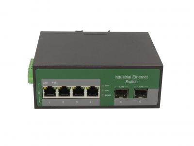 鋼合金工業級千兆2光4電SFP工業級交換機